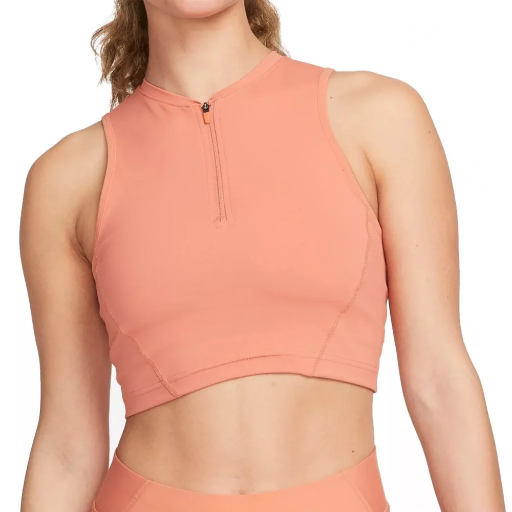 Nike dri-fit peach color half zip sports bra